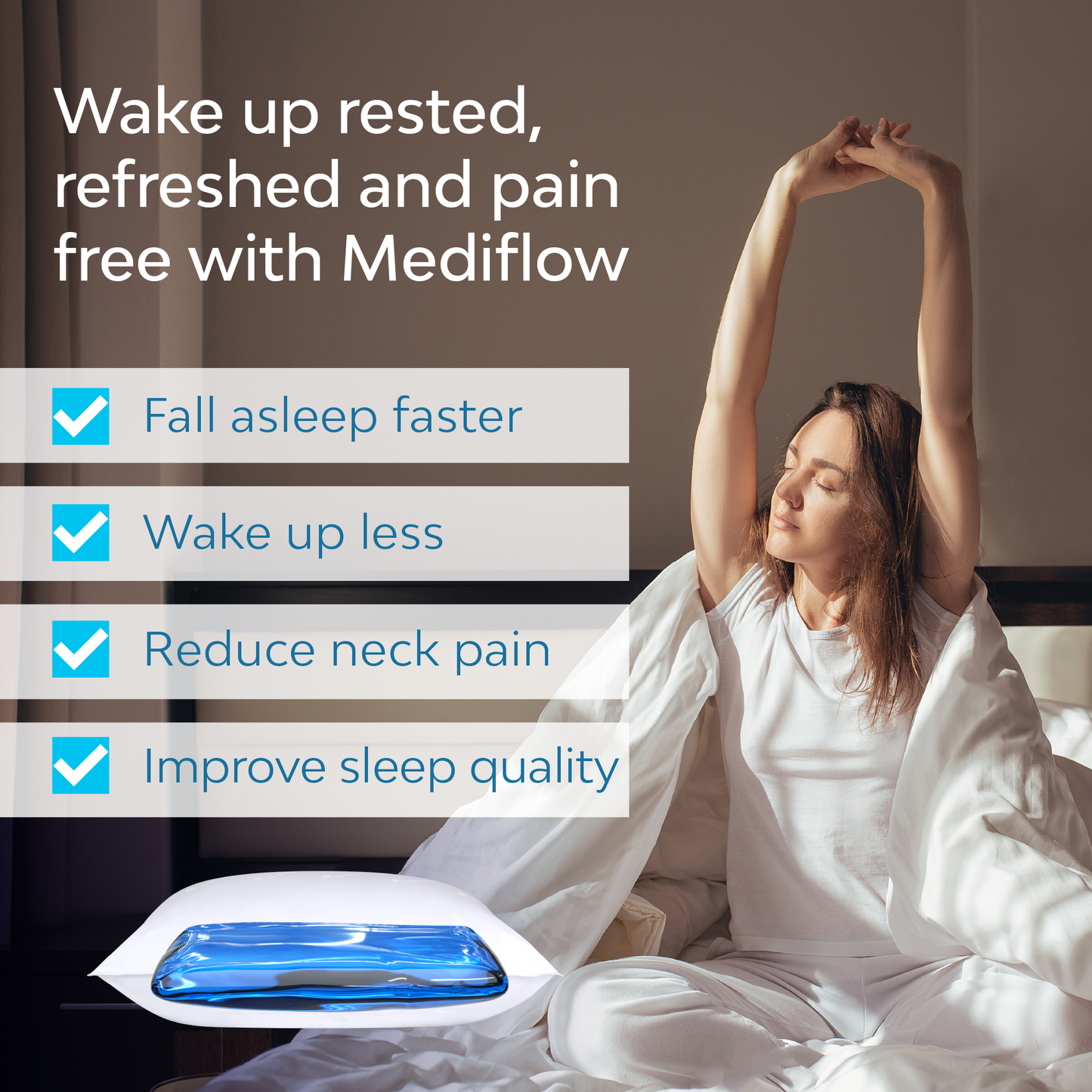 MEDIFLOW Water Pillow – The Clinically Proven Solution for Neck Pain & Better Sleep