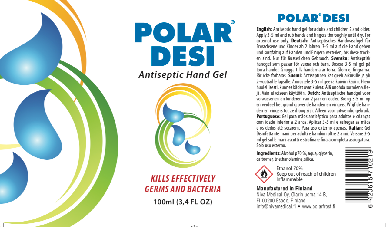 Desinfiointigeeli 100ml - Polar Desi
