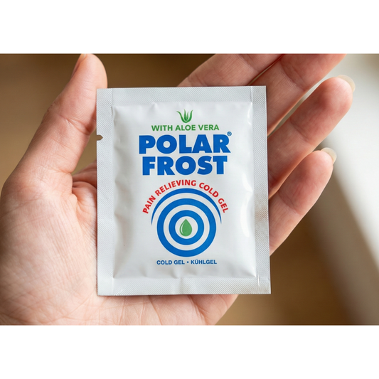 Polar Frost Pain Relieving Cold Gel _ 5g Sachet on palm