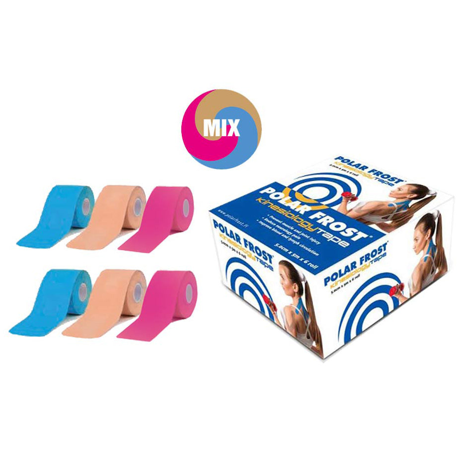Kinesiology Tape MIX (6 rolls, 5m per roll) - Polar Frost